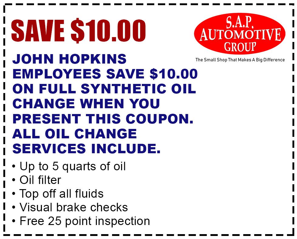 A coupon for oil change and inspection